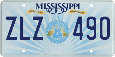 MS license plate ZLZ490