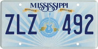 MS license plate ZLZ492