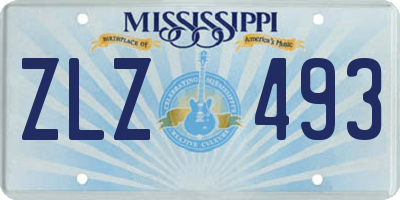 MS license plate ZLZ493