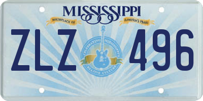 MS license plate ZLZ496
