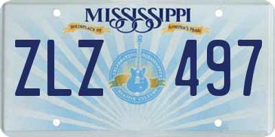 MS license plate ZLZ497