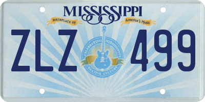 MS license plate ZLZ499