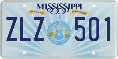 MS license plate ZLZ501
