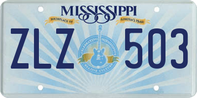 MS license plate ZLZ503