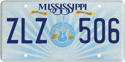 MS license plate ZLZ506