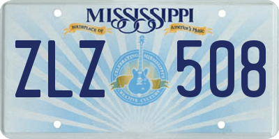 MS license plate ZLZ508