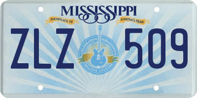 MS license plate ZLZ509