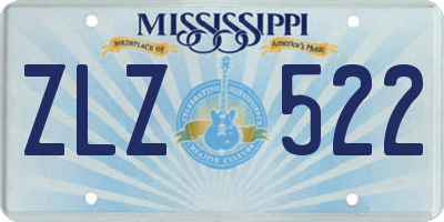 MS license plate ZLZ522