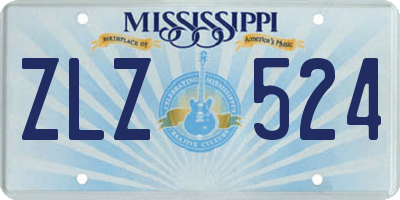 MS license plate ZLZ524