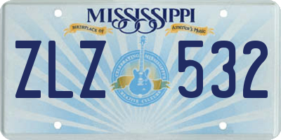 MS license plate ZLZ532