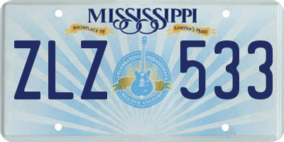 MS license plate ZLZ533