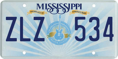 MS license plate ZLZ534