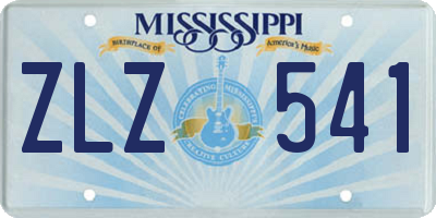 MS license plate ZLZ541