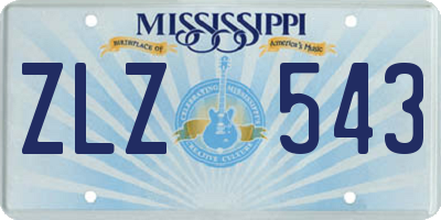 MS license plate ZLZ543