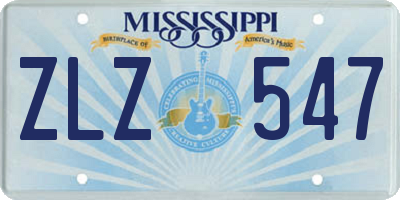MS license plate ZLZ547