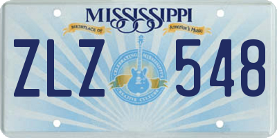 MS license plate ZLZ548
