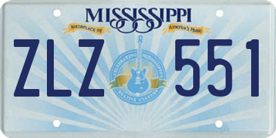 MS license plate ZLZ551