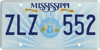 MS license plate ZLZ552