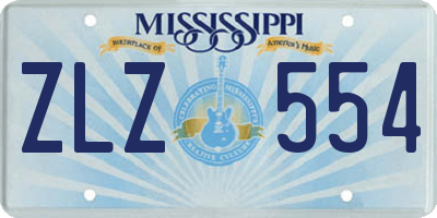 MS license plate ZLZ554