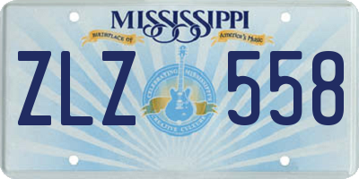 MS license plate ZLZ558