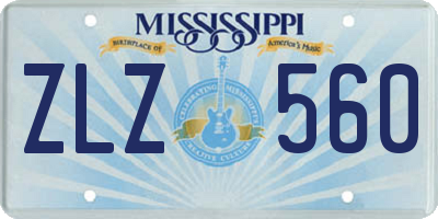 MS license plate ZLZ560