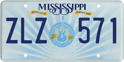 MS license plate ZLZ571