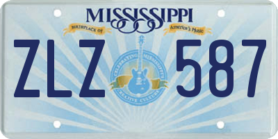 MS license plate ZLZ587