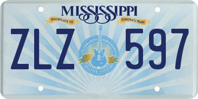 MS license plate ZLZ597