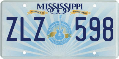 MS license plate ZLZ598