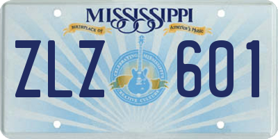 MS license plate ZLZ601