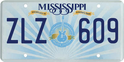 MS license plate ZLZ609