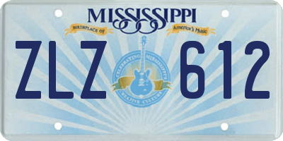MS license plate ZLZ612