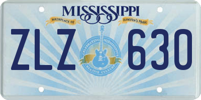 MS license plate ZLZ630