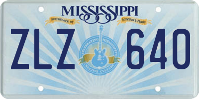 MS license plate ZLZ640