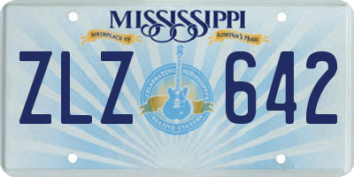 MS license plate ZLZ642