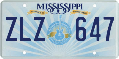 MS license plate ZLZ647