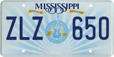 MS license plate ZLZ650