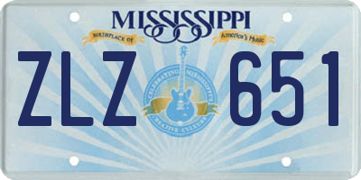 MS license plate ZLZ651