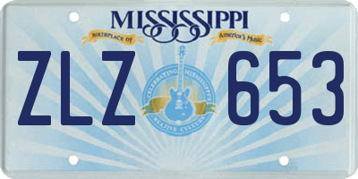 MS license plate ZLZ653