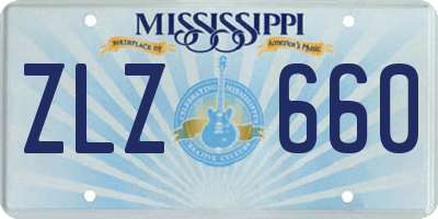MS license plate ZLZ660
