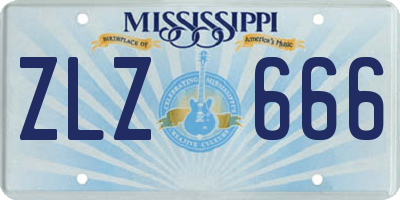 MS license plate ZLZ666