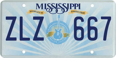 MS license plate ZLZ667