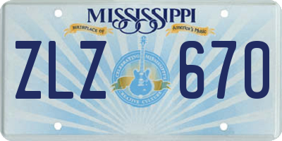 MS license plate ZLZ670