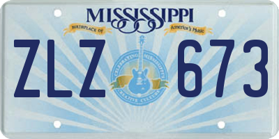 MS license plate ZLZ673