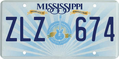 MS license plate ZLZ674