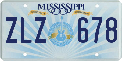 MS license plate ZLZ678