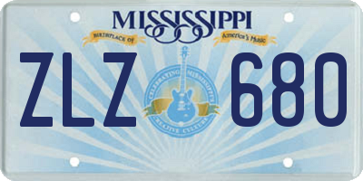 MS license plate ZLZ680