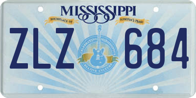 MS license plate ZLZ684