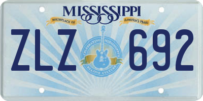 MS license plate ZLZ692