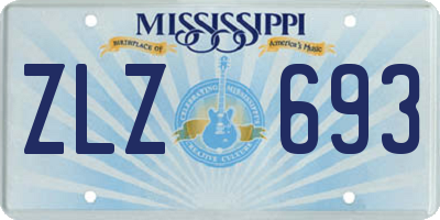MS license plate ZLZ693